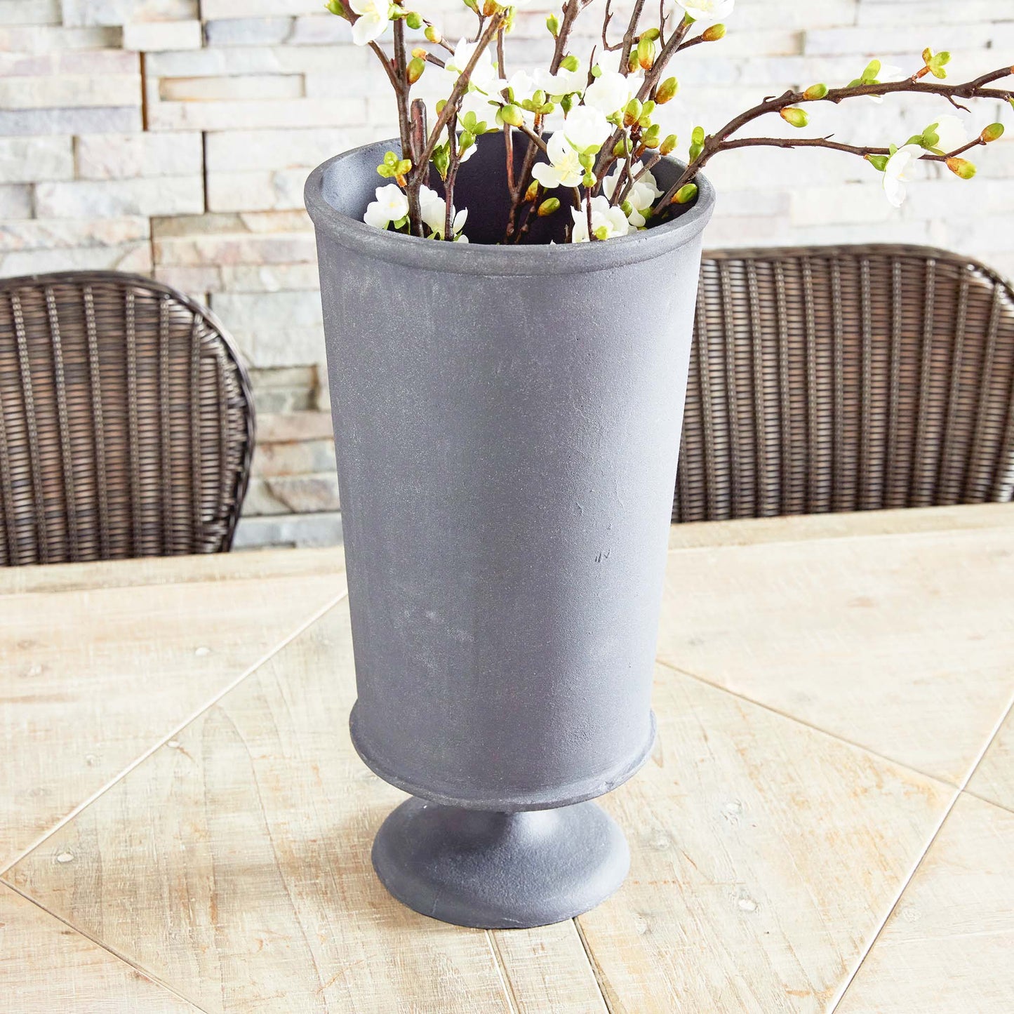 Aged zinc large vase 16 inch - stylish home accent (Image5).