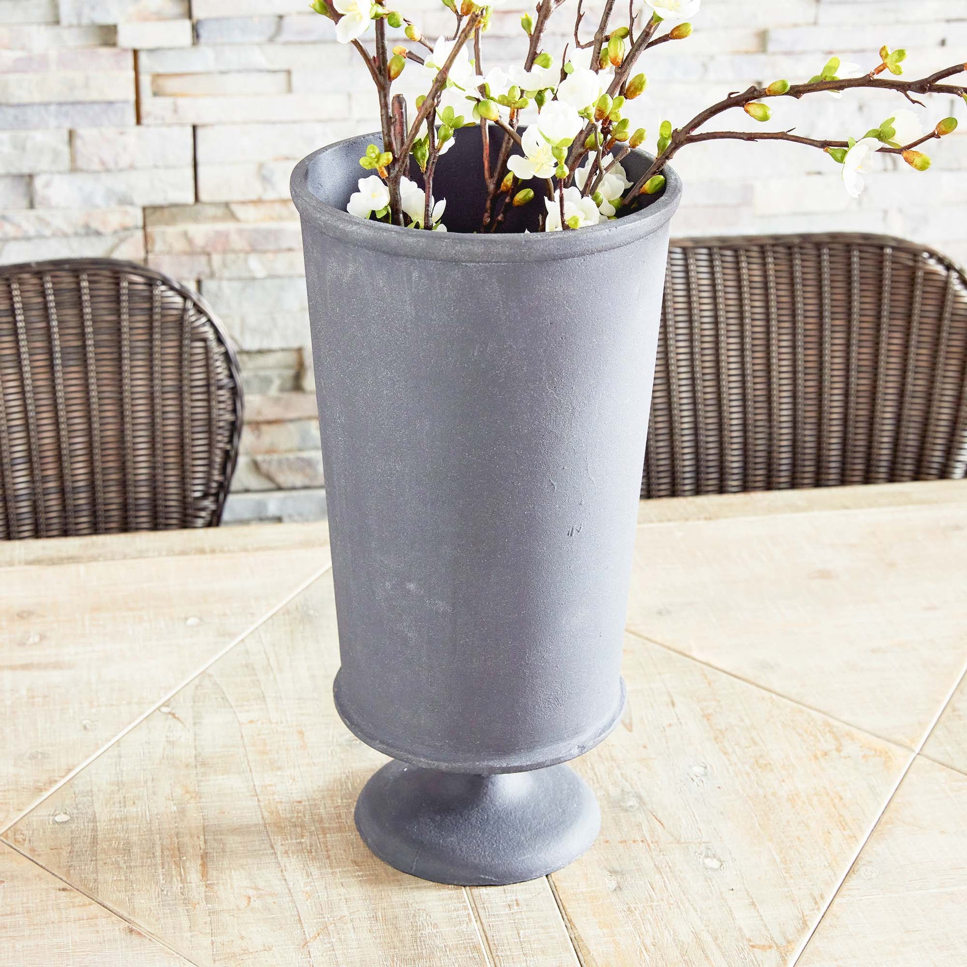 Aged zinc large vase 16 inch - stylish home accent (Image5).