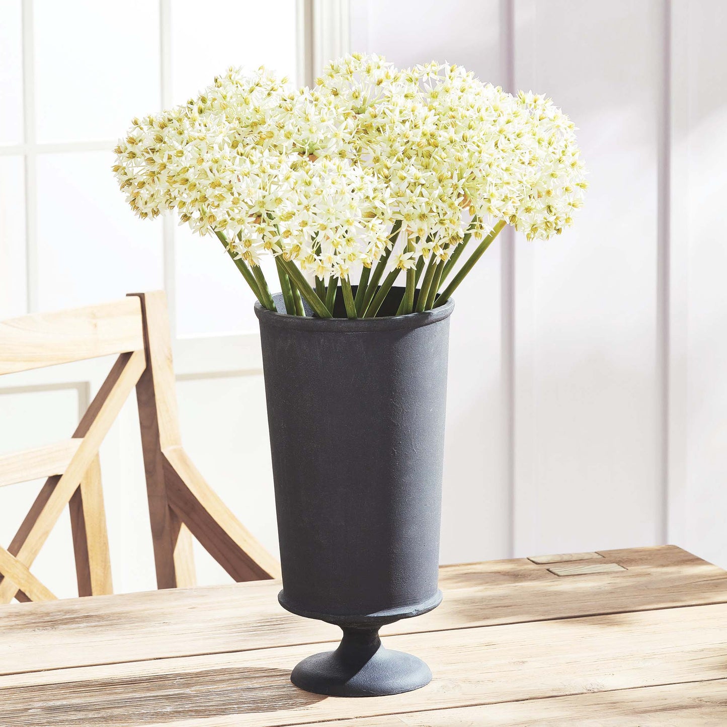 Aged zinc large vase 16 inch - stylish home accent (Image6).