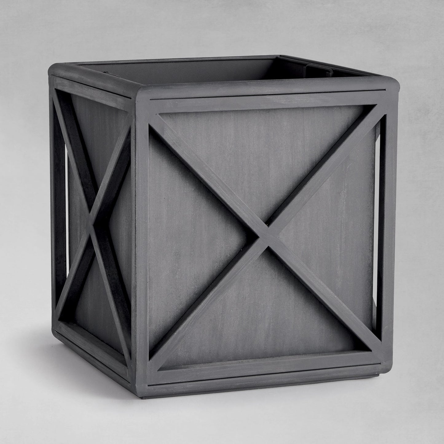 Aged zinc outdoor large planter 20 inch - stylish home accent (Image1).