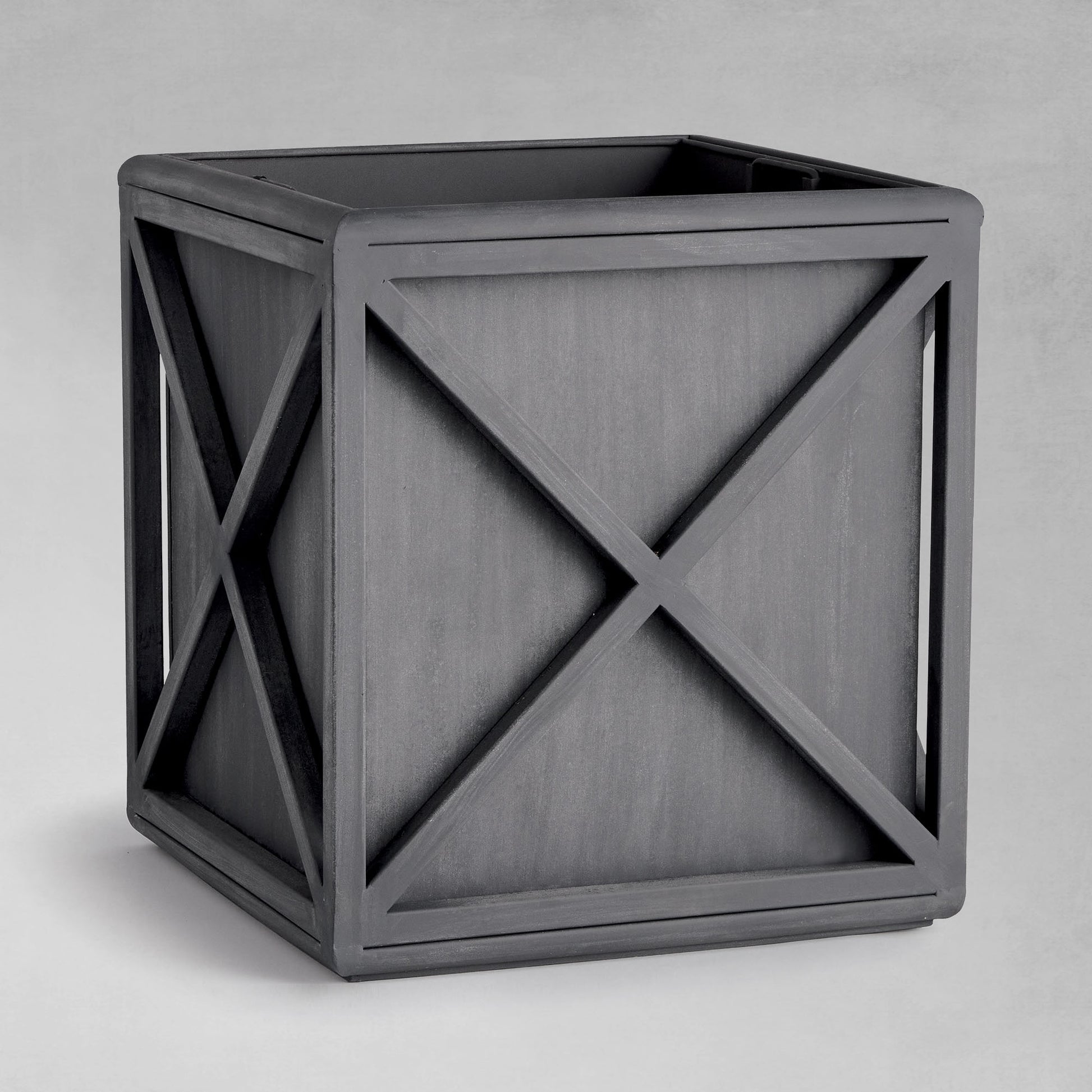 Aged zinc outdoor large planter 20 inch - stylish home accent (Image1).