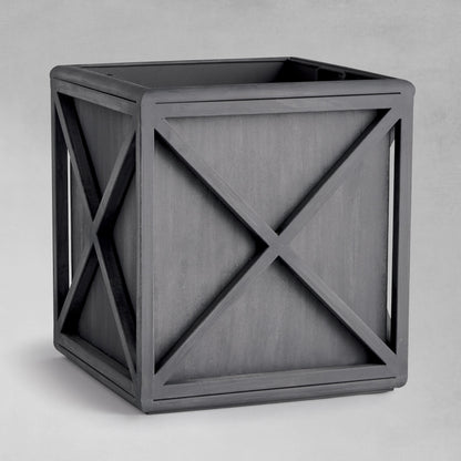 Aged zinc outdoor large planter 20 inch - stylish home accent (Image1).