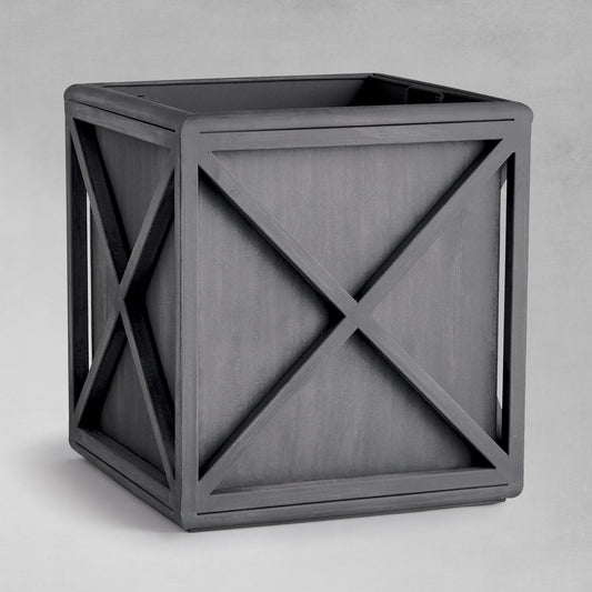 Aged zinc outdoor large planter 20 inch - stylish home accent (Image1).