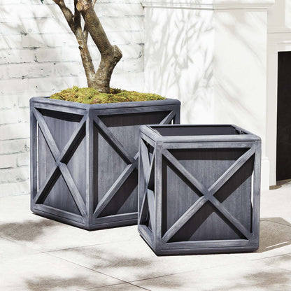Aged zinc outdoor large planter 20 inch - stylish home accent (Image4).