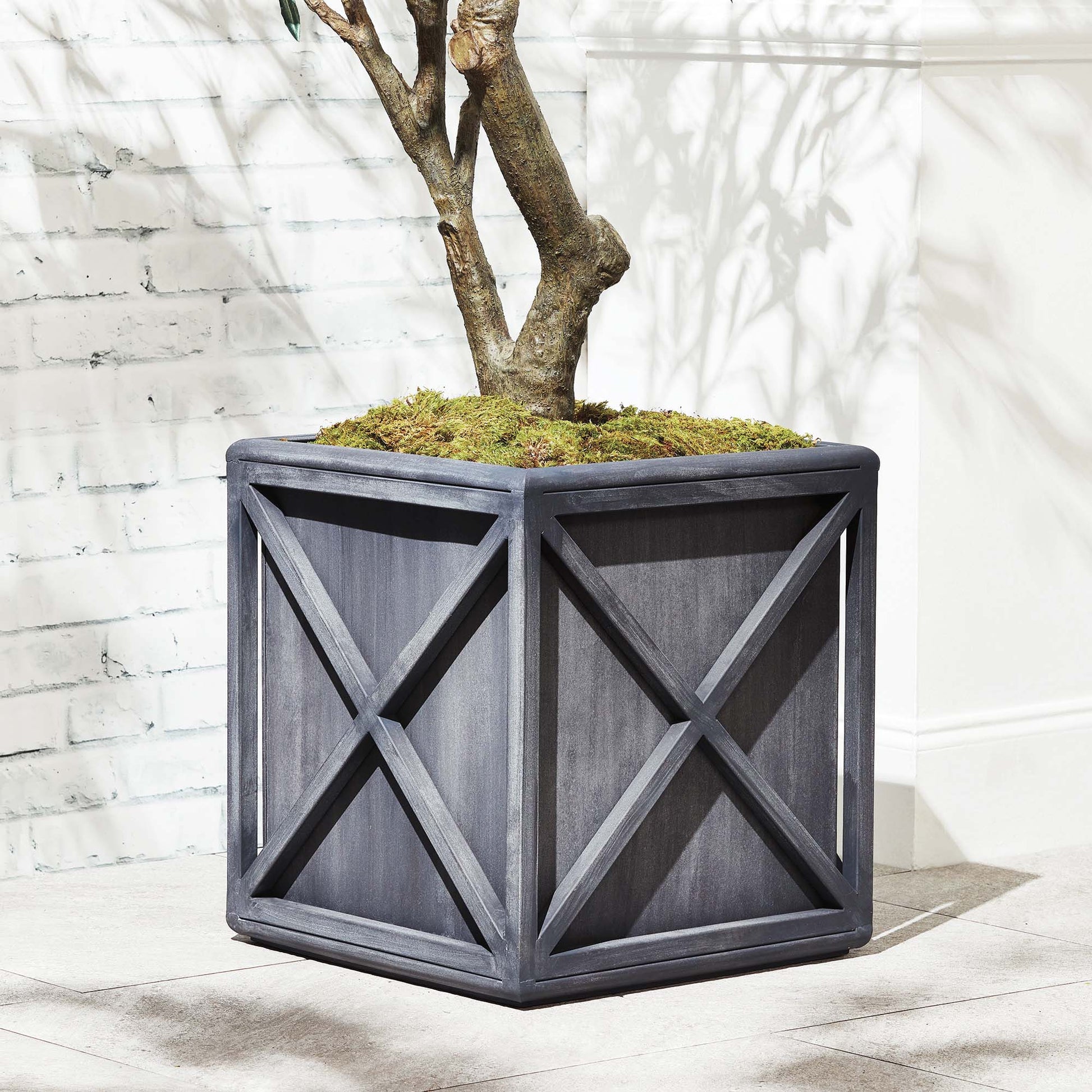 Aged zinc outdoor large planter 20 inch - stylish home accent (Image5).