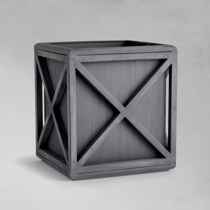 Aged zinc small outdoor planter 17 inch - stylish home accent (Image1).