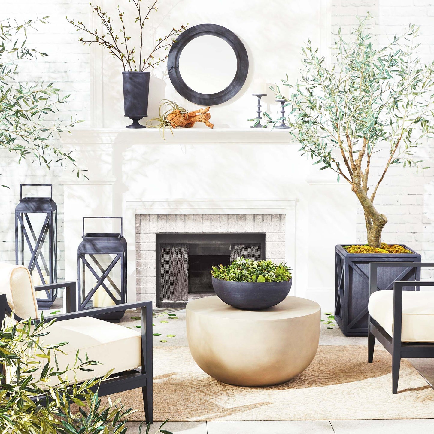 Aged zinc terrazza mirror 24 inch - stylish home accent (Image6).