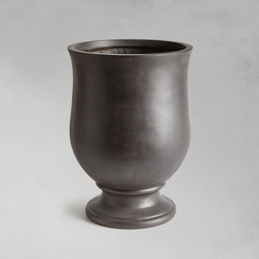 Antique black round footed planter 17.75 inch - stylish home accent (Image1).