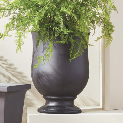 Antique black round footed planter 17.75 inch - stylish home accent (Image6).