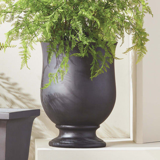 Antique black round footed planter 17.75 inch - stylish home accent (Image6).