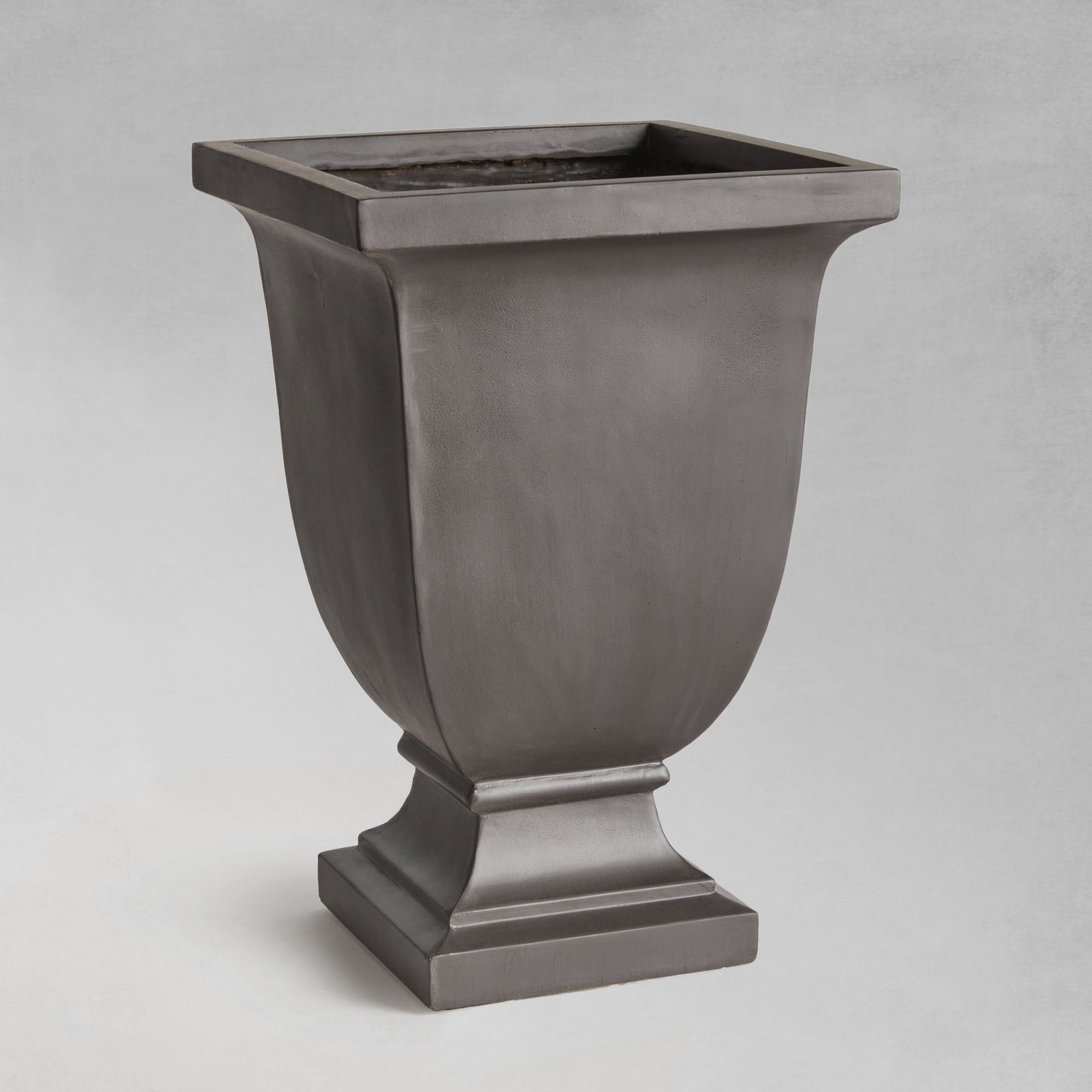 Antique black square footed large planter 17 inch - stylish home accent (Image1).