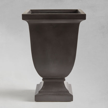Antique black square footed large planter 17 inch - stylish home accent (Image3).