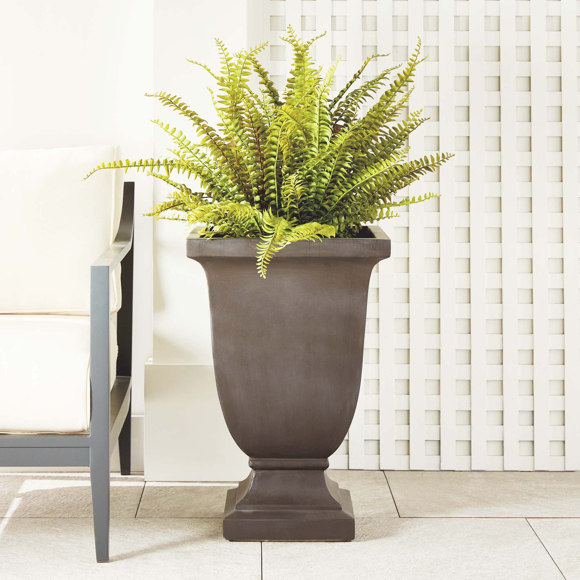 Antique black square footed large planter 17 inch - stylish home accent (Image4).