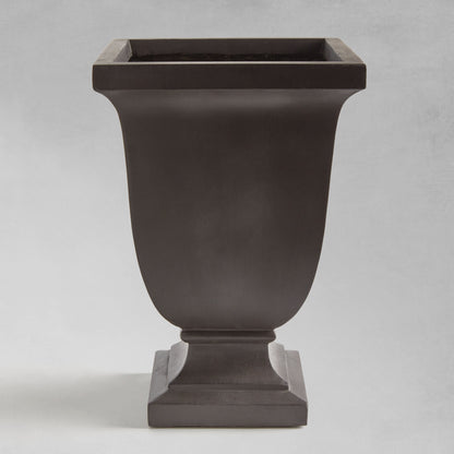 Antique black square footed small planter 14.5 inch - stylish home accent (Image3).