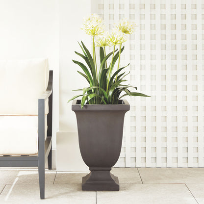 Antique black square footed small planter 14.5 inch - stylish home accent (Image4).