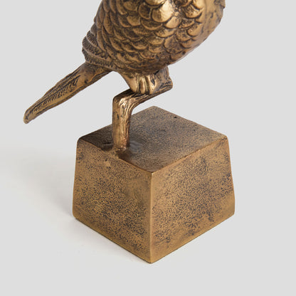 Antique brass cast aluminum parrot sculpture - stylish home accent (Image2).