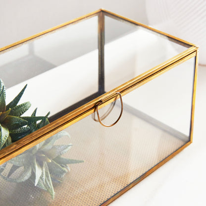 Antique brass glass rectangular display box 11 inch - stylish home accent (Image7).