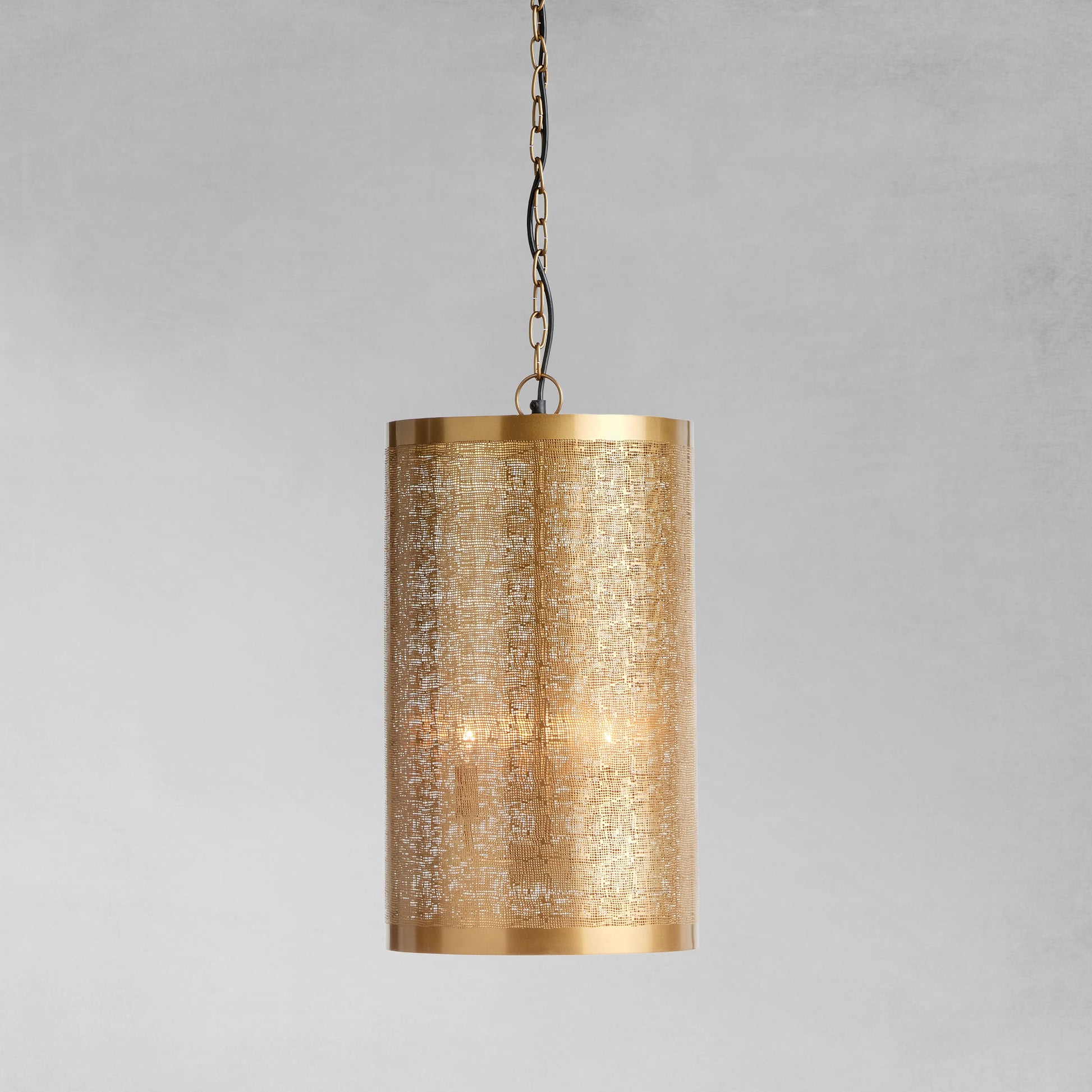 Antique brass mesh narrow pendant 12 inch - stylish home accent (Image1).