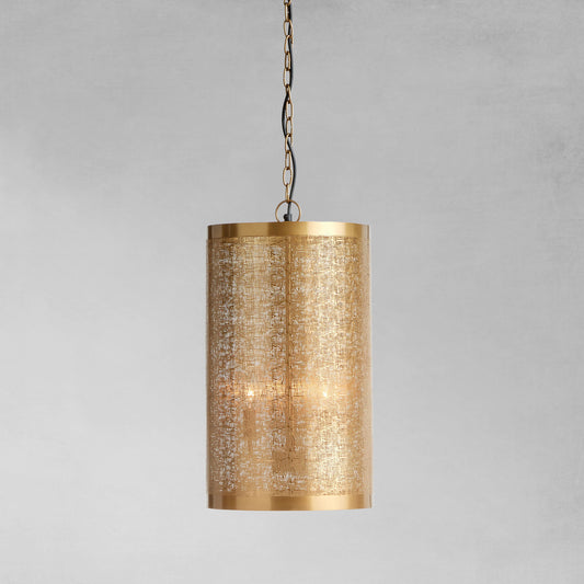 Antique brass mesh narrow pendant 12 inch - stylish home accent (Image1).