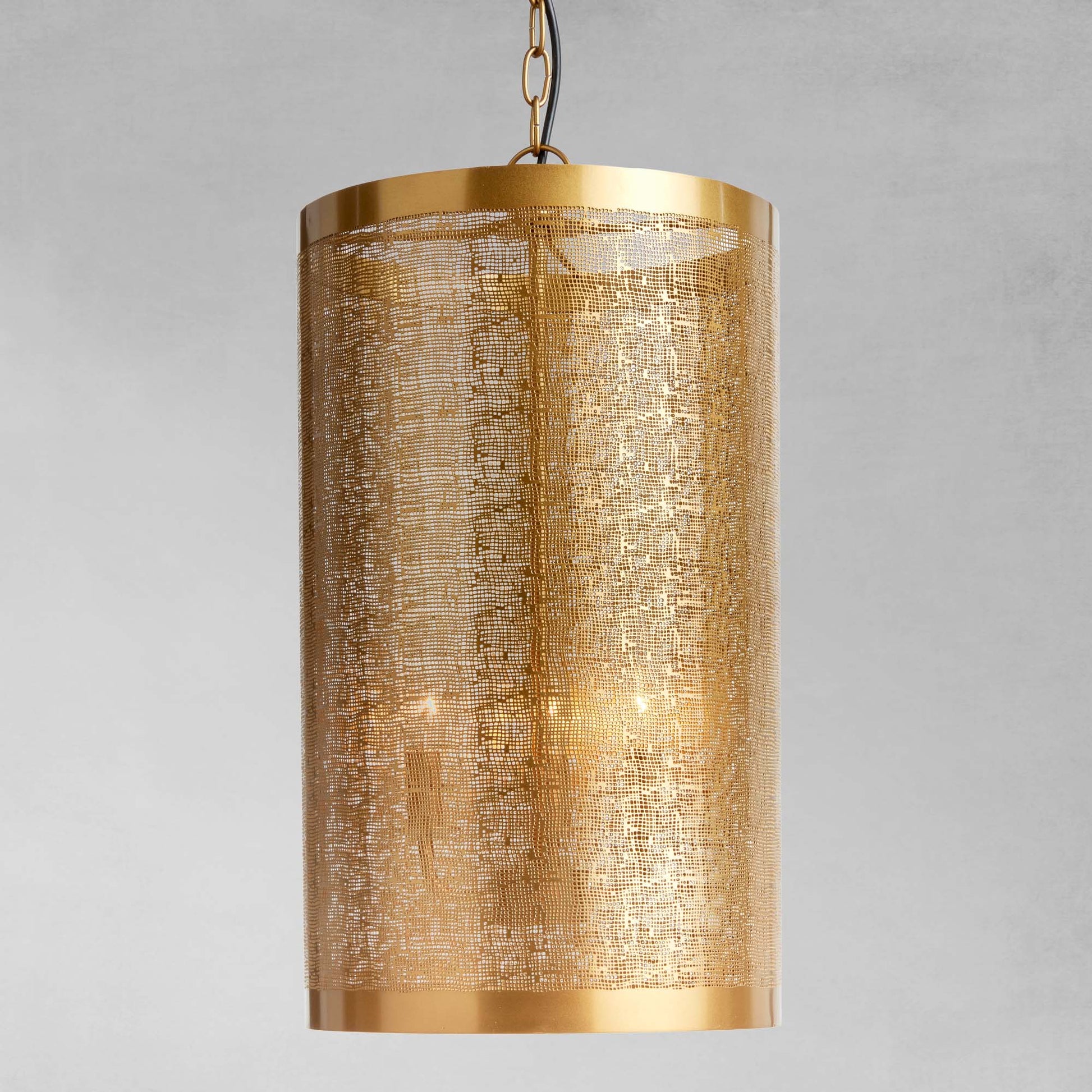 Antique brass mesh narrow pendant 12 inch - stylish home accent (Image5).