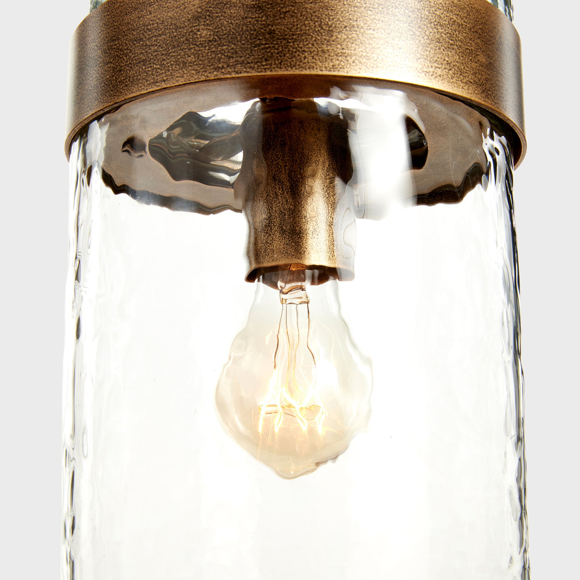 Antique gold hammered glass pendant 16 inch - stylish home accent (Image3).