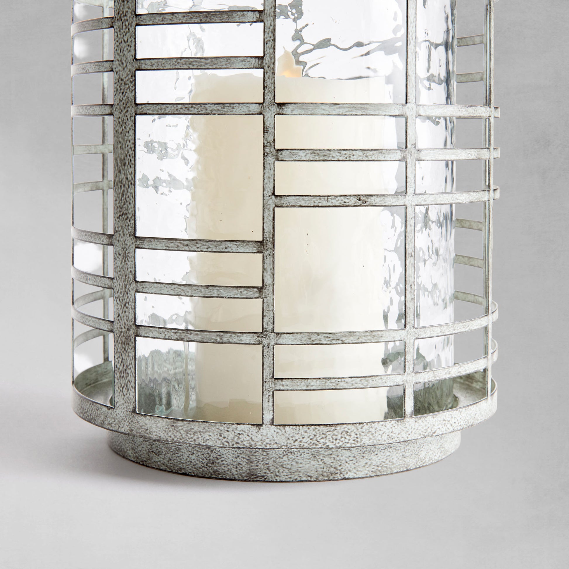 Antique silver geometric hurricane 11 inch - stylish home accent (Image2).