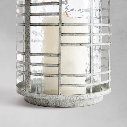 Antique silver geometric hurricane 11 inch - stylish home accent (Image2).