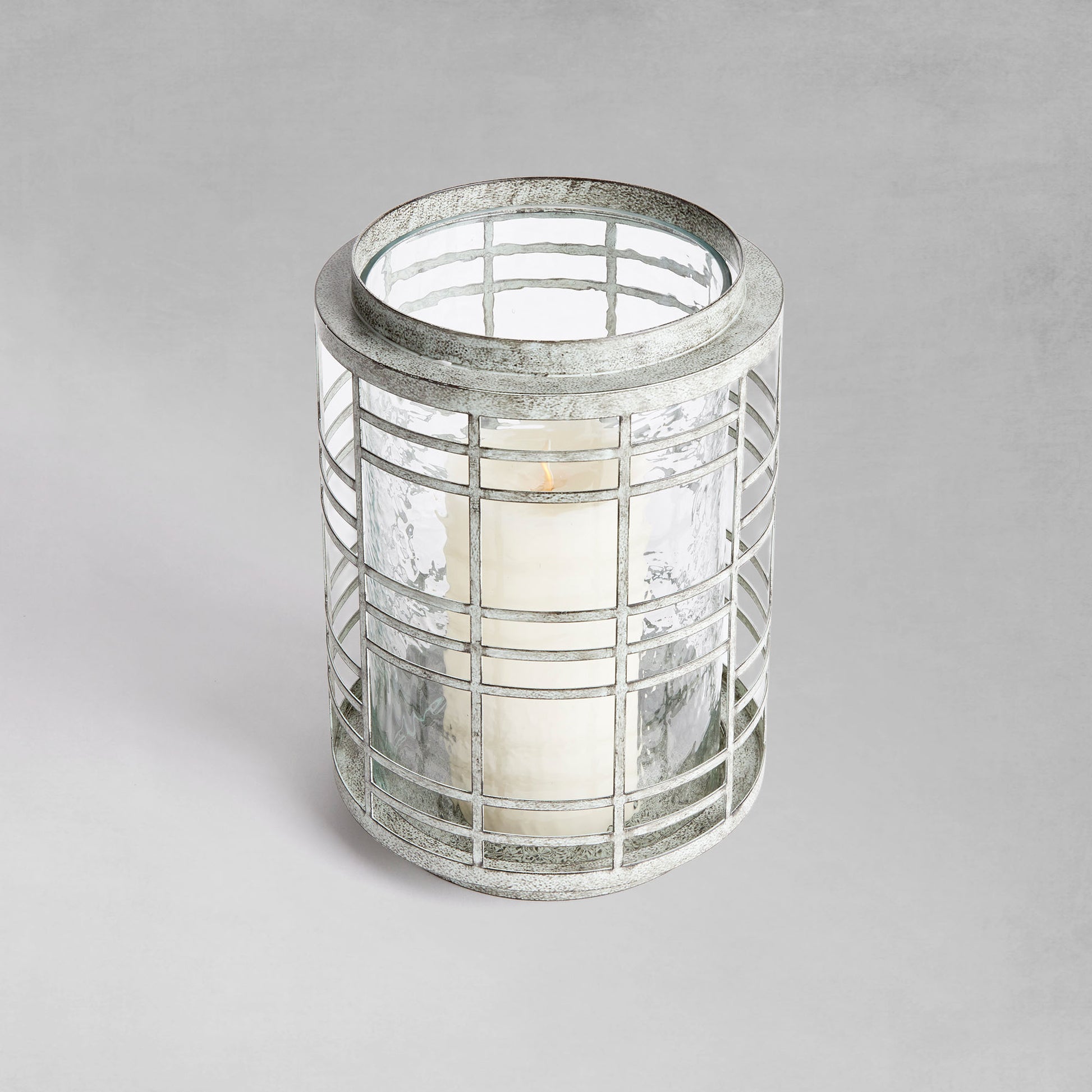 Antique silver geometric hurricane 11 inch - stylish home accent (Image3).