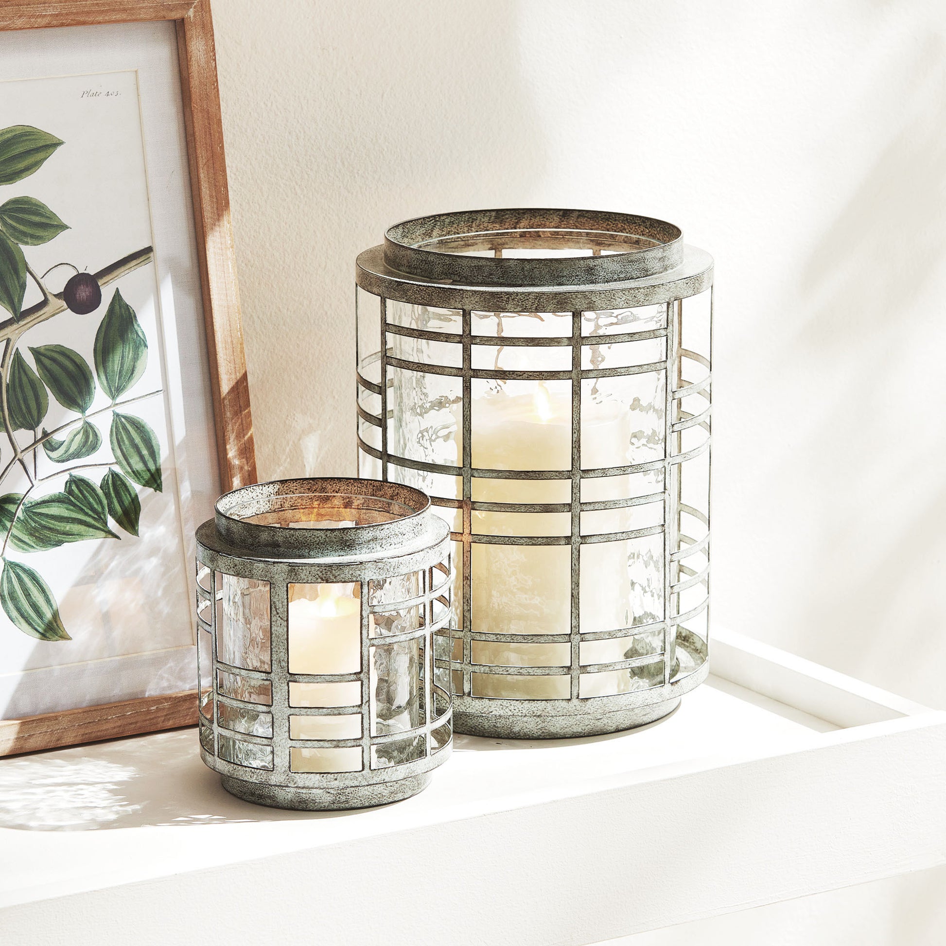 Antique silver geometric hurricane 11 inch - stylish home accent (Image5).