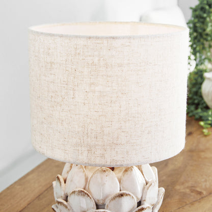Antique white artichoke ceramic mini lamp - stylish home accent (Image2).