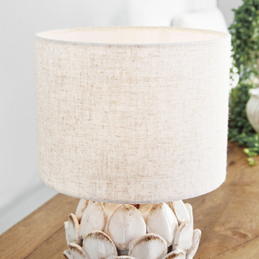 Antique white artichoke ceramic mini lamp - stylish home accent (Image2).