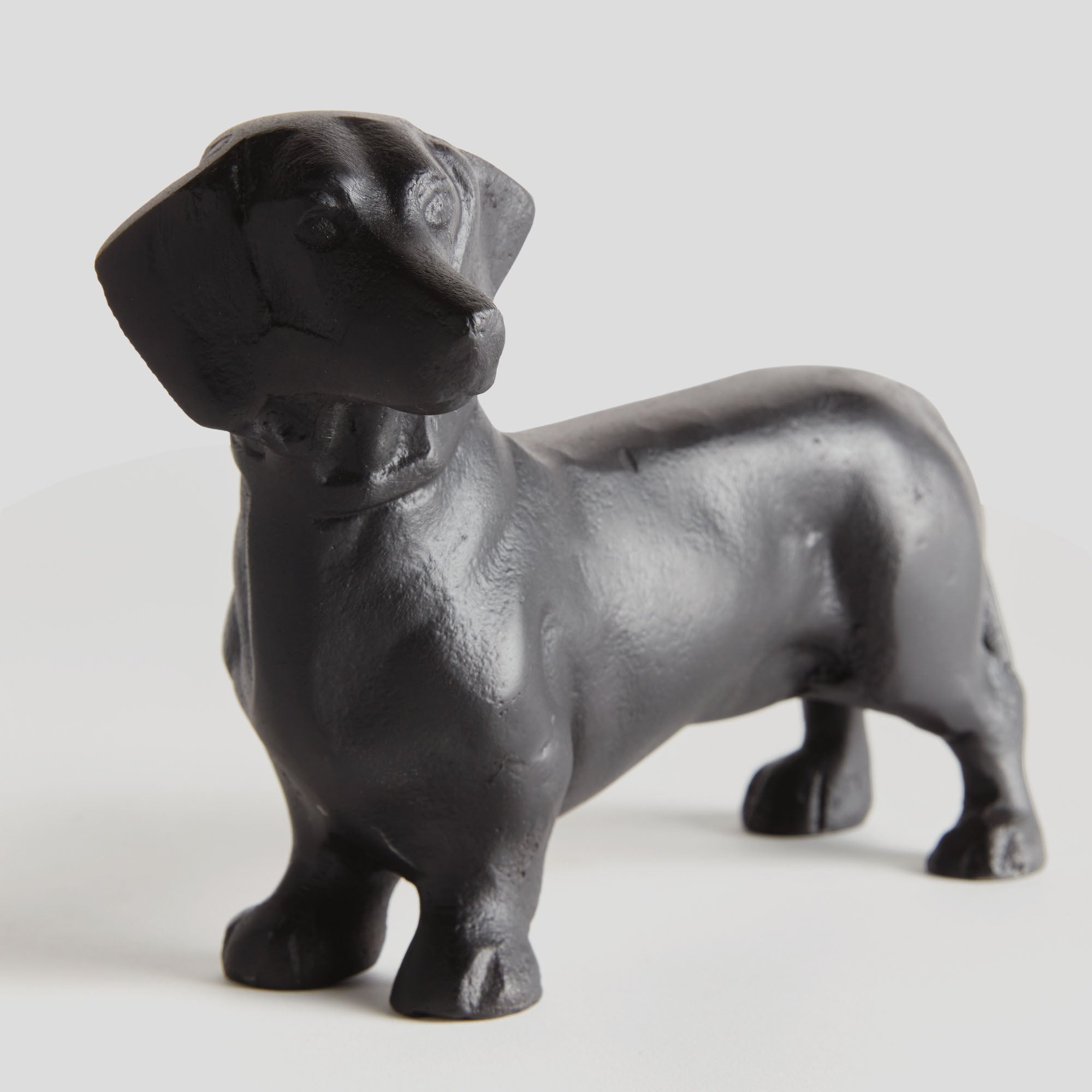black aluminum dachshund sculpture | parker + gibbs