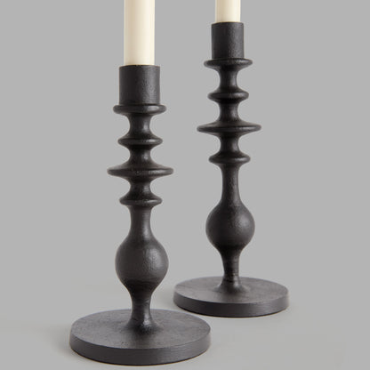 Black bronze taper candle holders (set of 2) - stylish home accent (Image3).