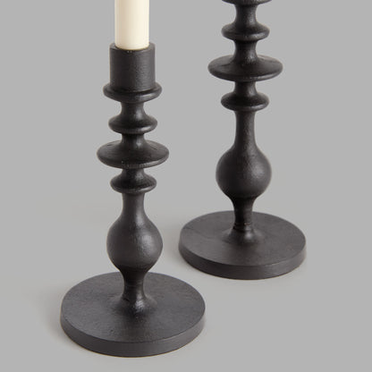 Black bronze taper candle holders (set of 2) - stylish home accent (Image4).