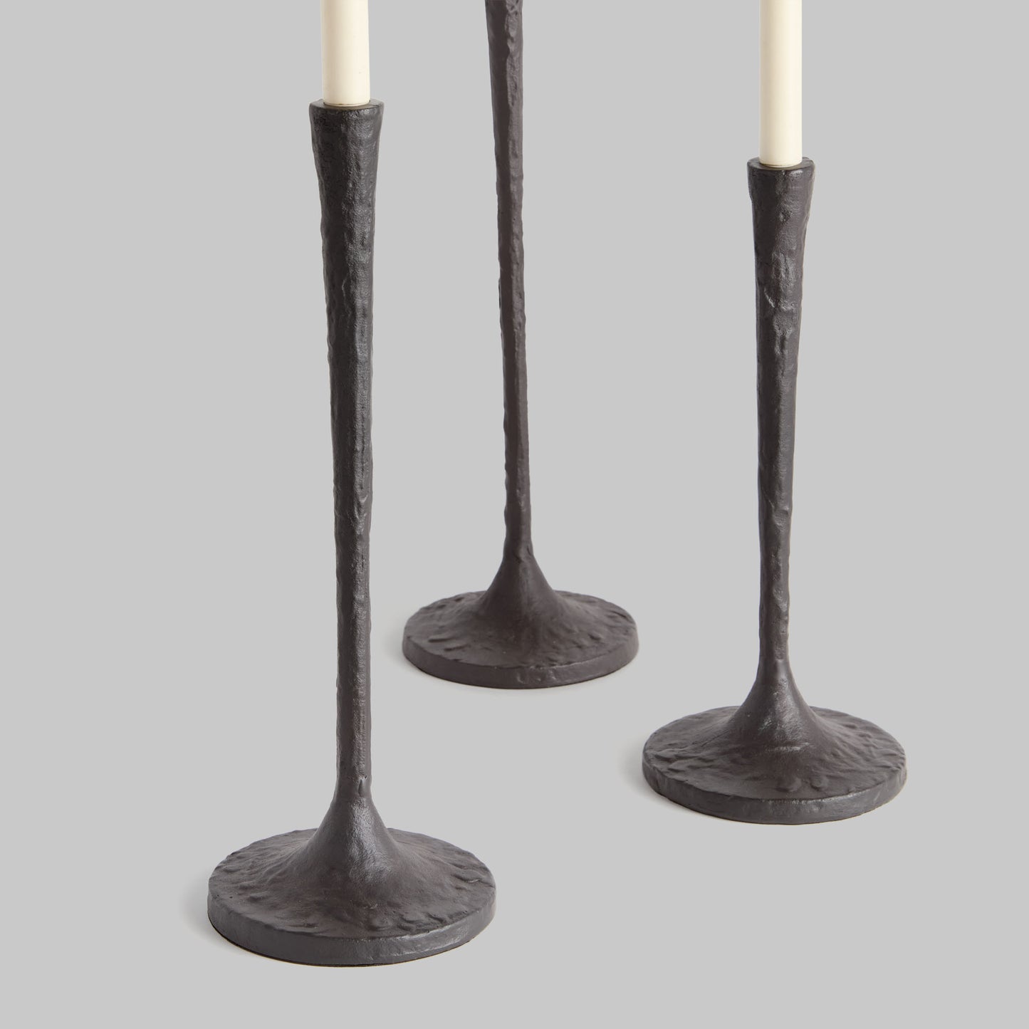 Black bronze taper candle holders (set of 3) - stylish home accent (Image3).
