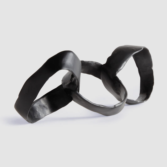 Black chain link aluminum sculpture - stylish home accent (Image1).