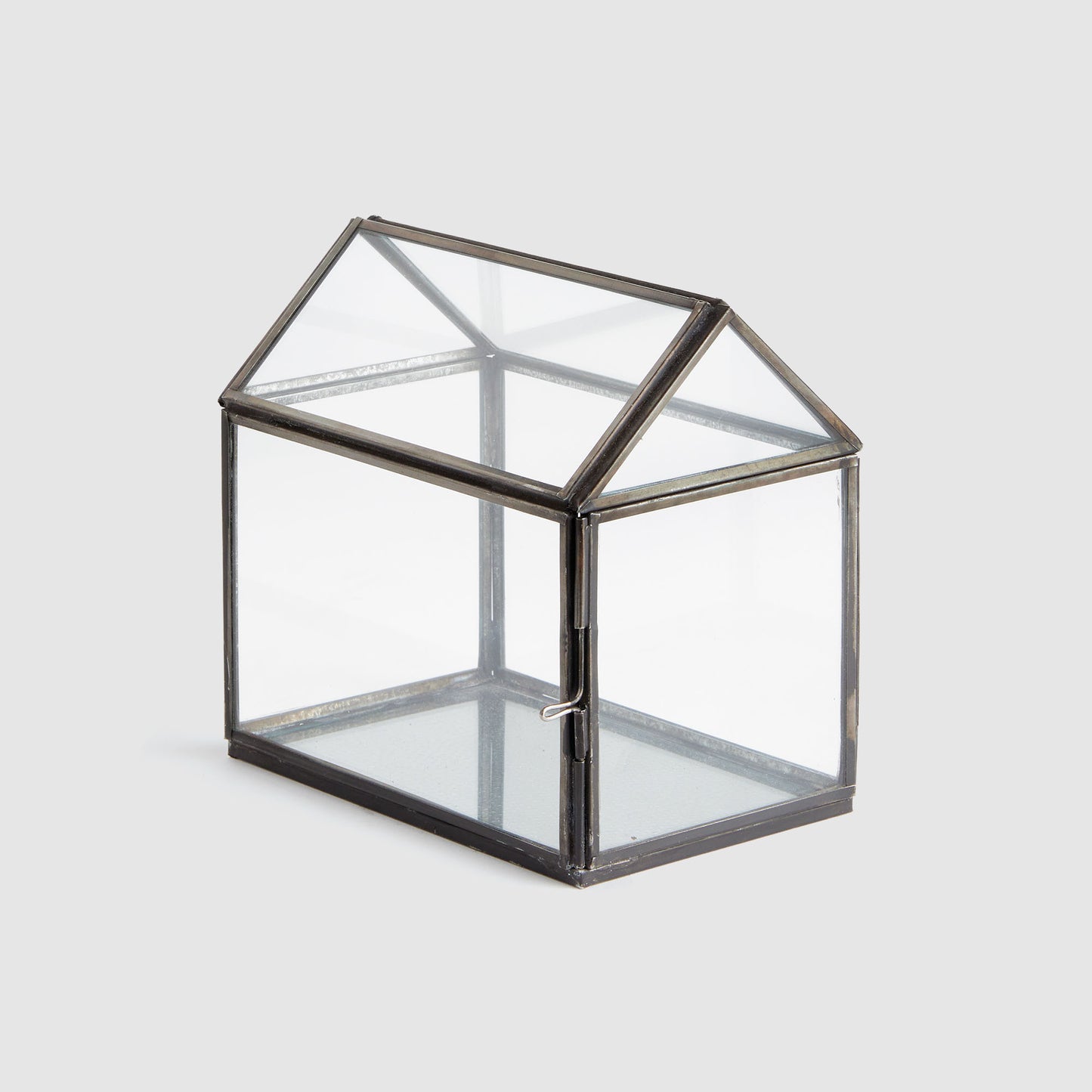 Black glass greenhouse terrarium 6 inch - stylish home accent (Image1).