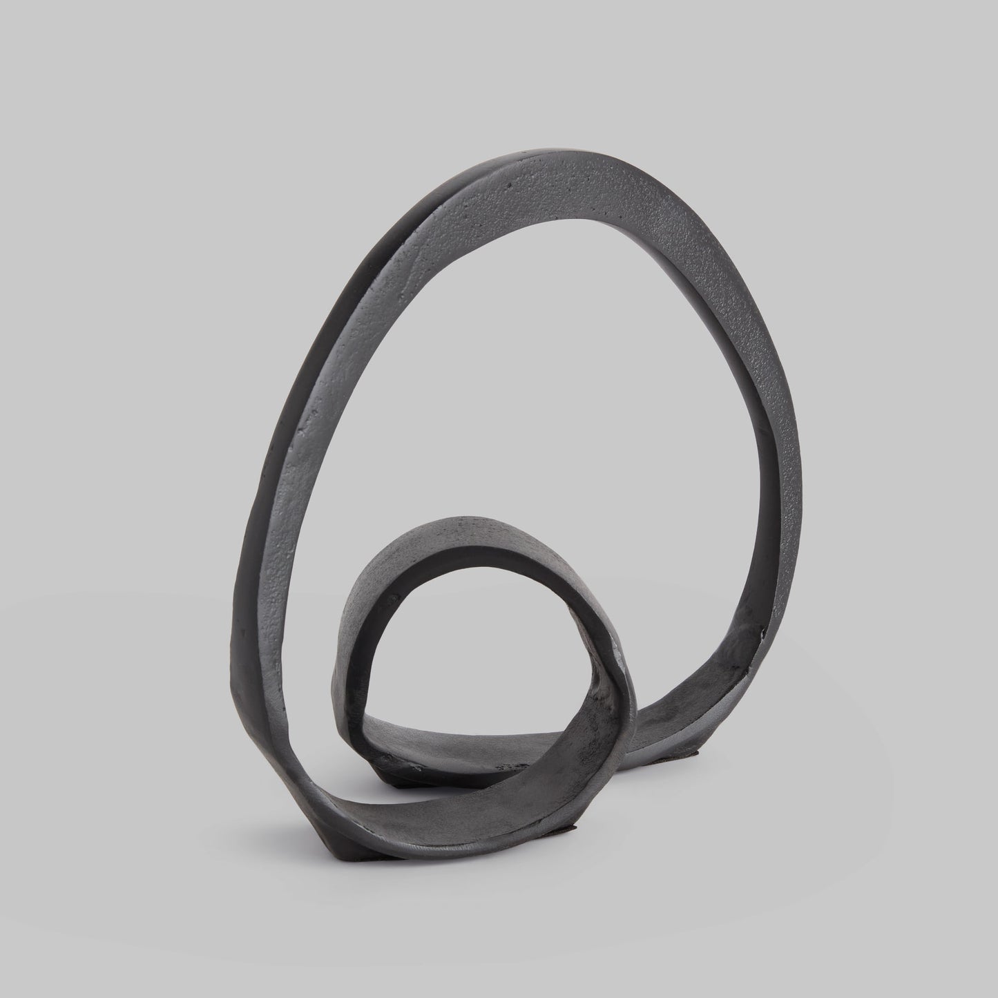 Black matte cast aluminum sculpture - stylish home accent (Image1).