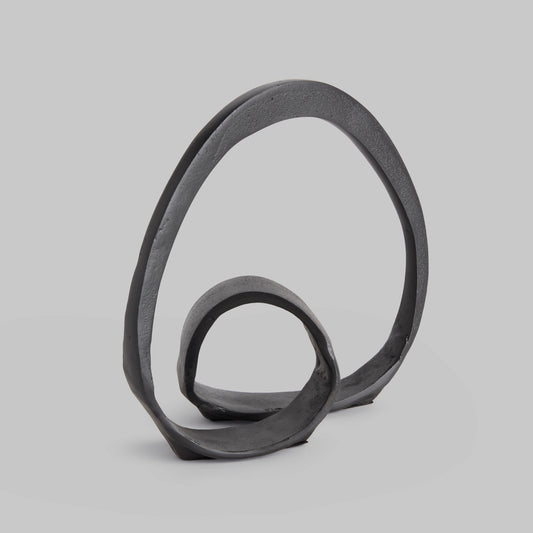 Black matte cast aluminum sculpture - stylish home accent (Image1).