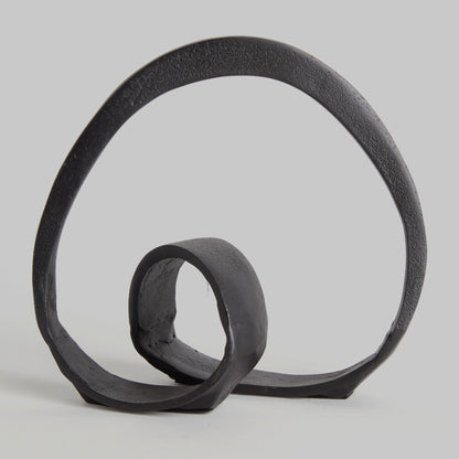 Black matte cast aluminum sculpture - stylish home accent (Image2).