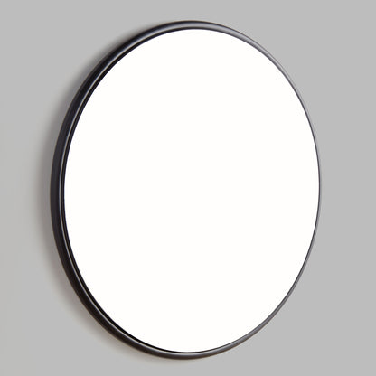 Black round beveled mirror large 33.5 inch - stylish home accent (Image1).