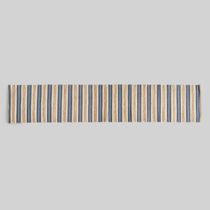 Blue and tan striped table runner - stylish home accent (Image2).