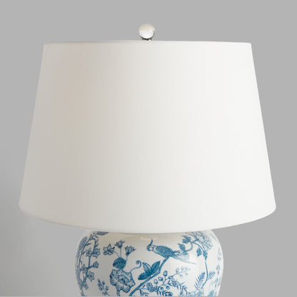 Blue and white chinoiserie hand-painted porcelain lamp - stylish home accent (Image5).