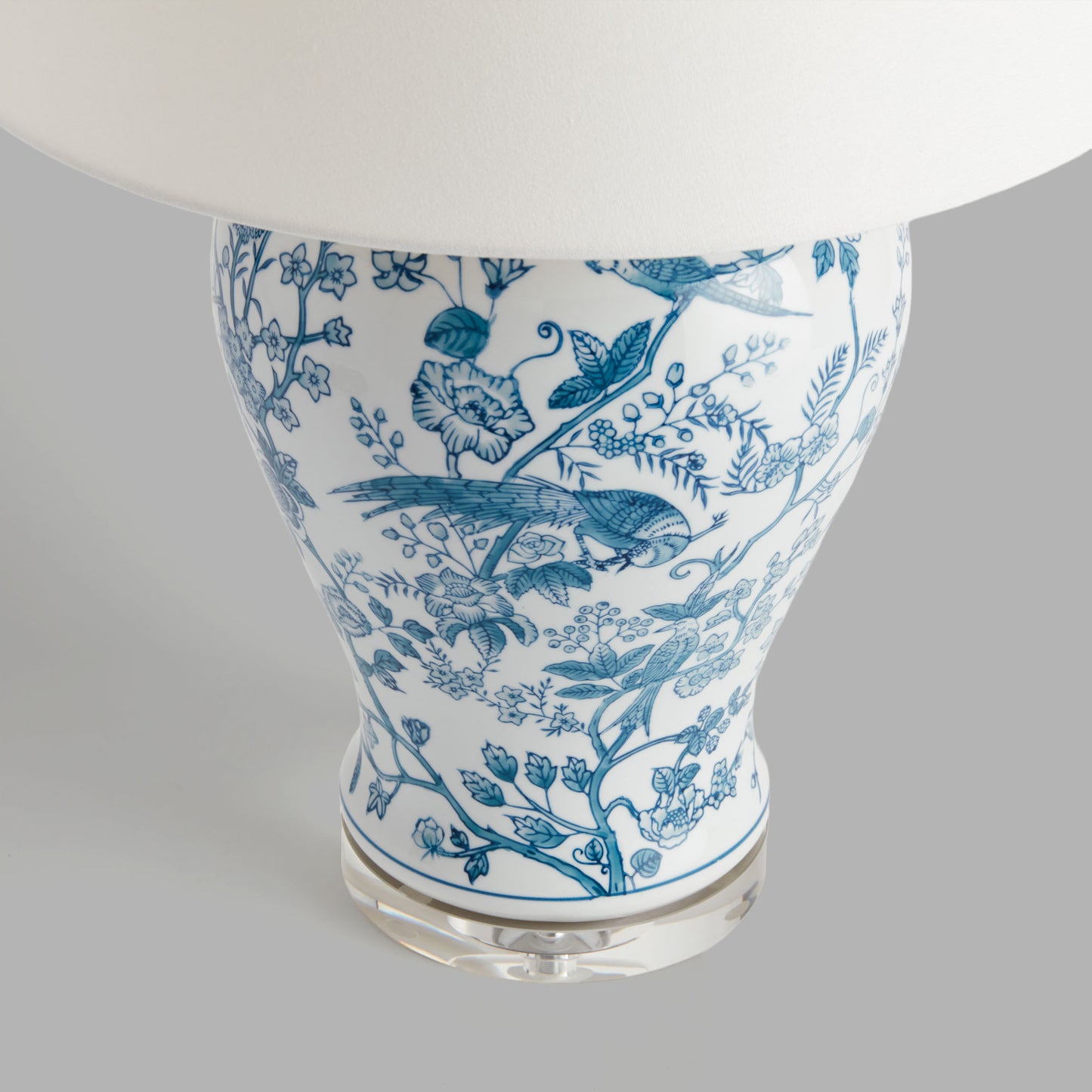 Blue and white chinoiserie hand-painted porcelain lamp - stylish home accent (Image7).