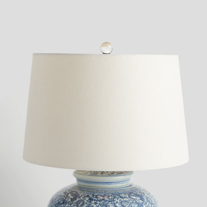 Blue and white hand-painted chinoiserie porcelain lamp - stylish home accent (Image5).