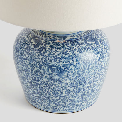 Blue and white hand-painted chinoiserie porcelain lamp - stylish home accent (Image6).