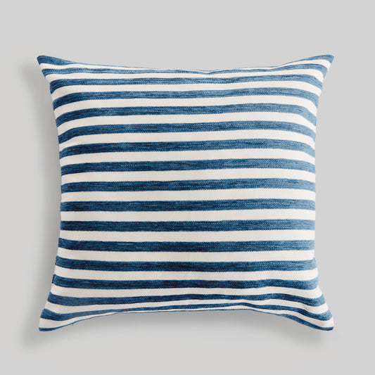 Blue and white striped 24 inch pillow - stylish home accent (Image1).