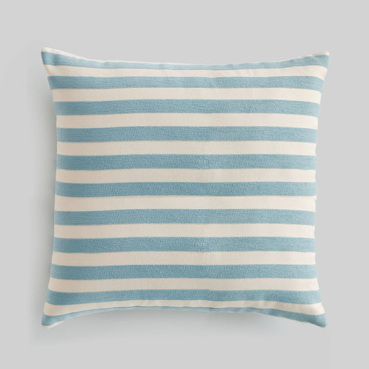 Blue and white striped 24 inch pillow - stylish home accent (Image1).