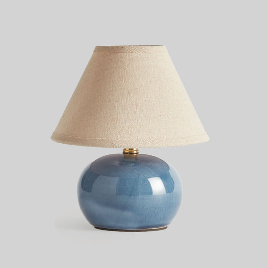 Blue ceramic mini lamp - stylish home accent (Image1).