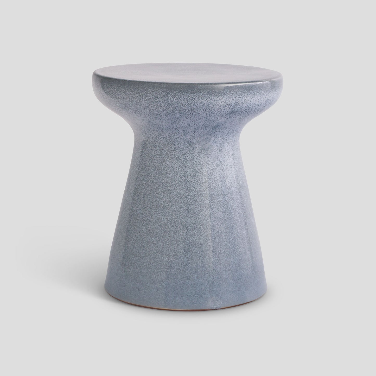 Blue ceramic outdoor side table - stylish home accent (Image1).